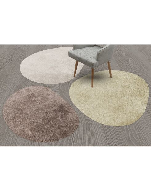3 Tapis Galet gris brun - 194x206 cm