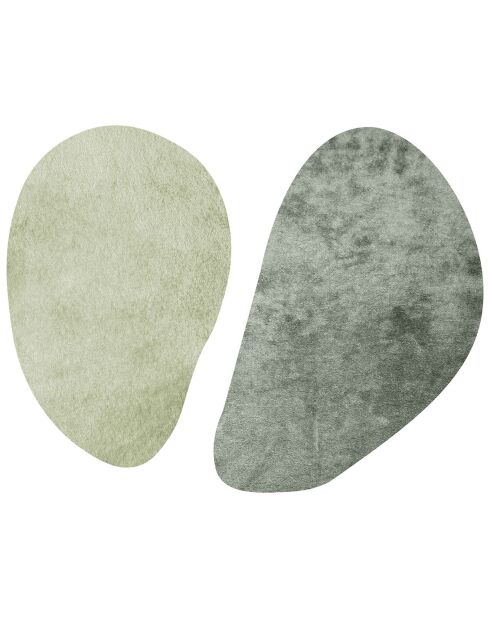 2 Tapis Galet verts - 174x216 cm