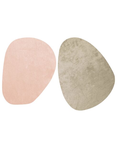 2 Tapis Galet rose/marron - 199x286 cm
