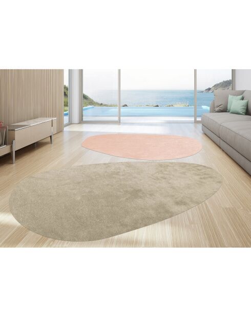 2 Tapis Galet rose/marron - 159x230 cm