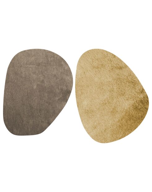 2 Tapis Galet marron/doré - 199x286 cm