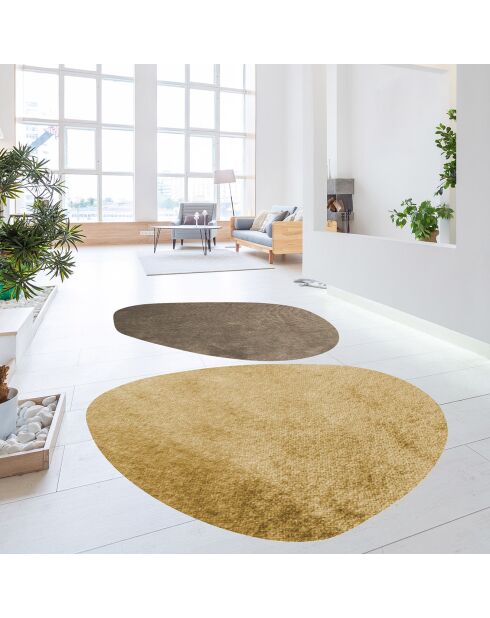 2 Tapis Galet marron/doré - 199x286 cm