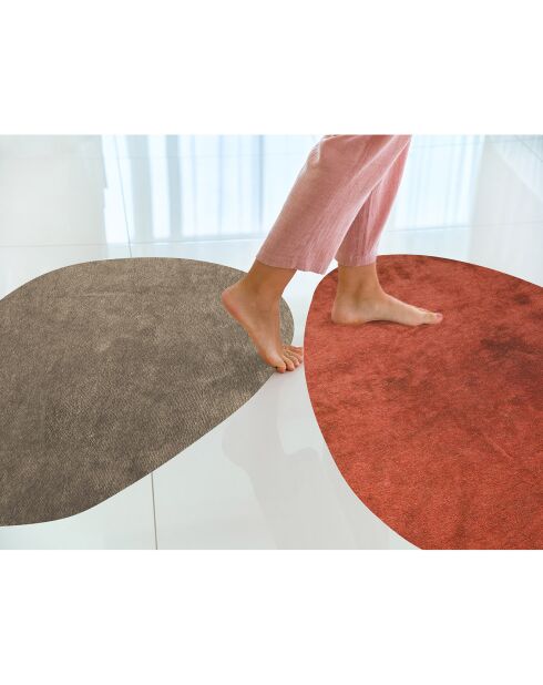 2 Tapis Galet brun/rouge - 159x230 cm