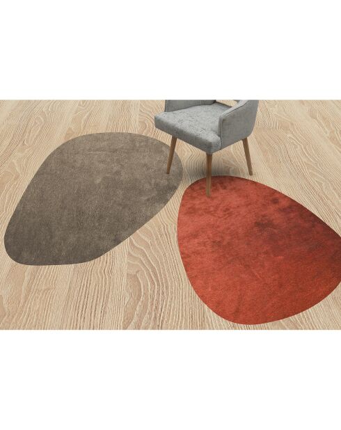 2 Tapis Galet brun/rouge - 159x230 cm