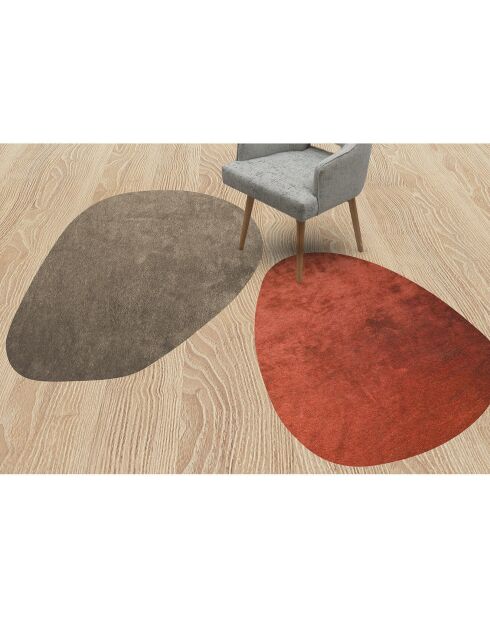 2 Tapis Galet brun/rouge - 159x230 cm