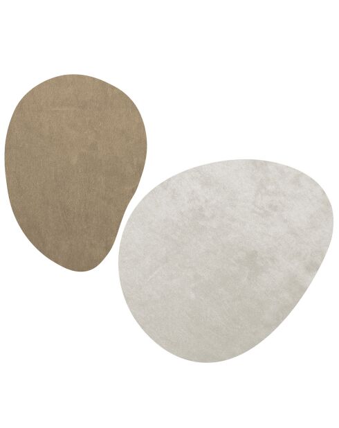 2 Tapis Galet brun/gris - 196x195 cm