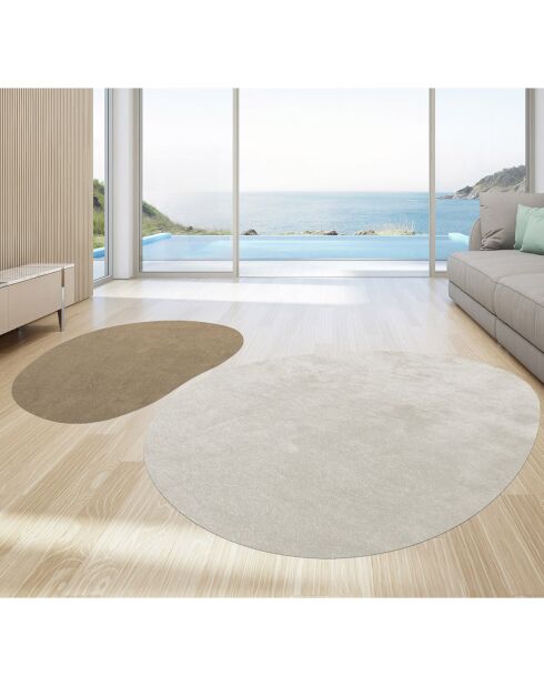 2 Tapis Galet brun/gris - 196x195 cm
