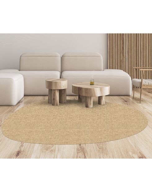 Tapis Galet effet fibre naturelle brun - 90x115 cm