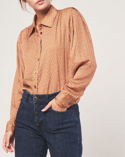 Chemise droite Luka à motifs ocre