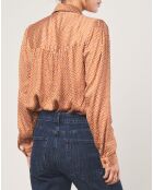 Chemise droite Luka à motifs ocre
