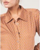 Chemise droite Luka à motifs ocre