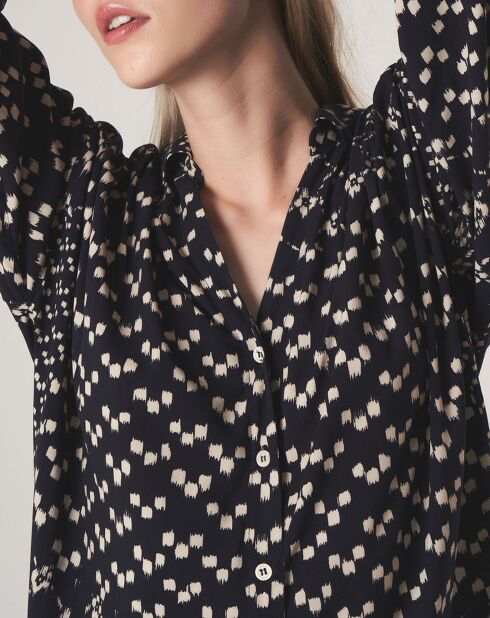 Chemise loose Sonia à motifs marine