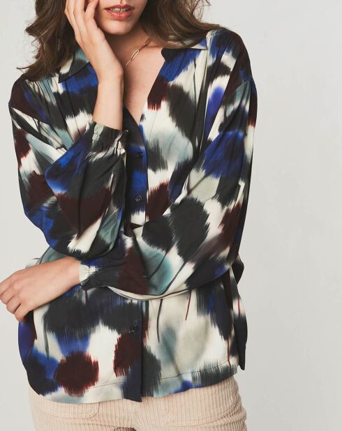 Chemise loose Lola à motifs bleue