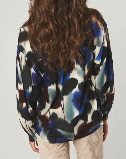 Chemise loose Lola à motifs bleue