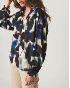 Chemise loose Lola à motifs bleue
