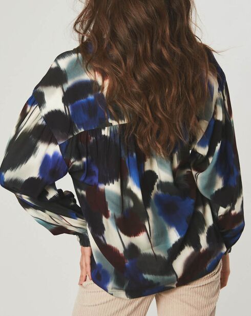 Chemise loose Lola à motifs bleue