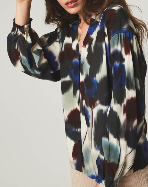 Chemise loose Lola à motifs bleue