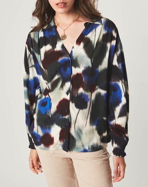 Chemise loose Lola à motifs bleue