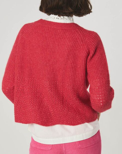 Augustin Framboise Weste aus Wolle und Alpaka-Mischung mit V-Ausschnitt