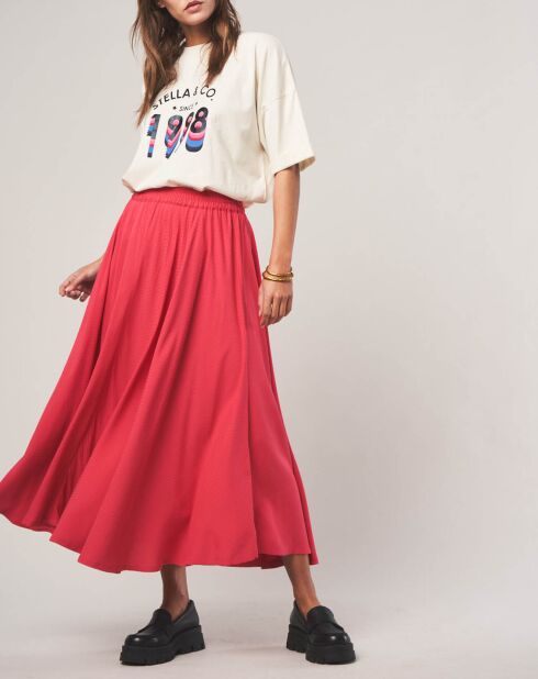 Jupe longue élastique Albane rose