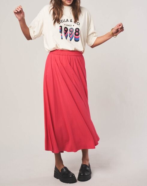 Jupe longue élastique Albane rose
