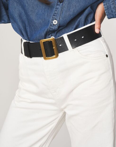 Ecrufarbene Baumwoll-Canvas-Jeans Tifaine