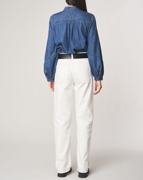 Ecrufarbene Baumwoll-Canvas-Jeans Tifaine