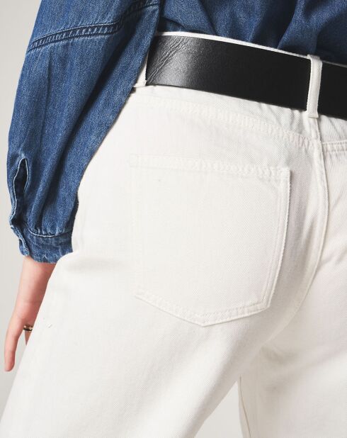 Ecrufarbene Baumwoll-Canvas-Jeans Tifaine