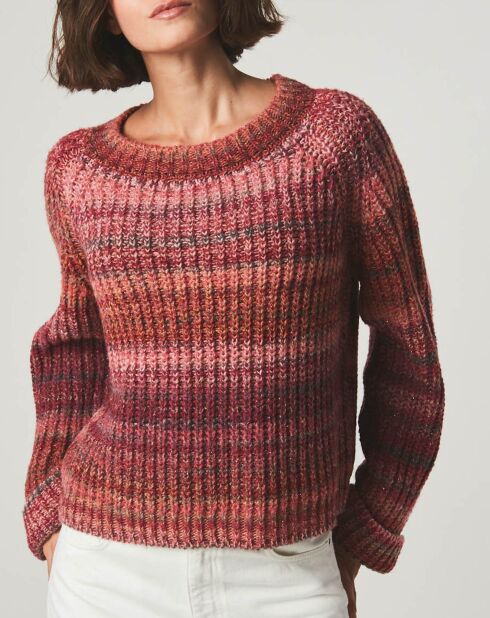 Pull col rond Bastien rose