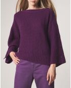 Pull boutonné en Laine & Alpaga mélangés Théodore violet