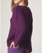 Pull boutonné en Laine & Alpaga mélangés Théodore violet