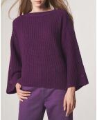 Pull boutonné en Laine & Alpaga mélangés Théodore violet