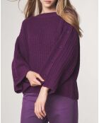 Pull boutonné en Laine & Alpaga mélangés Théodore violet