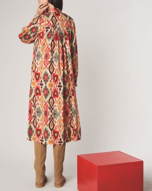 Abito midi Heloise con motivi multicolori