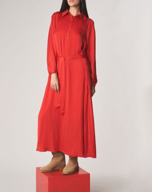 Robe chemise midi Judy rouge