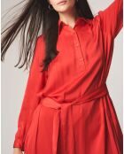 Robe chemise midi Judy rouge