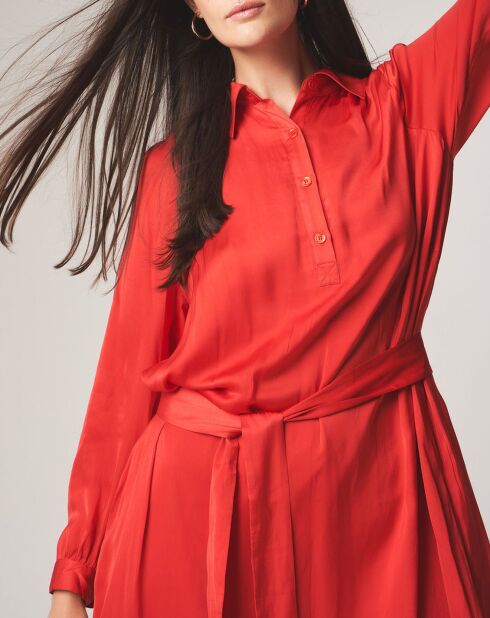 Robe chemise midi Judy rouge