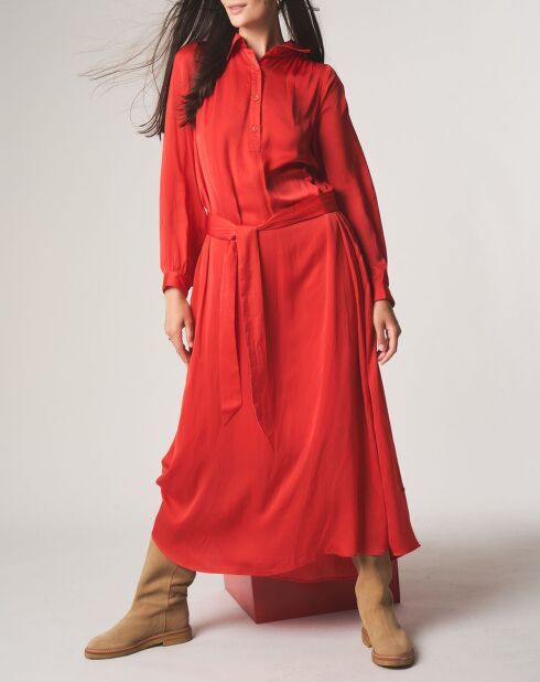 Robe chemise midi Judy rouge
