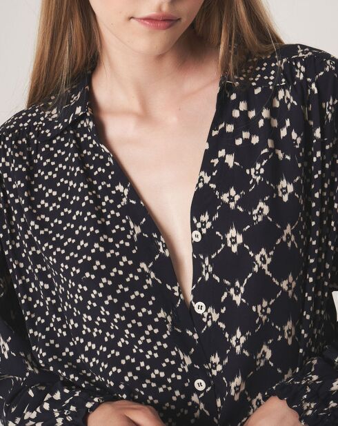 Robe courte Sonia à motifs marine