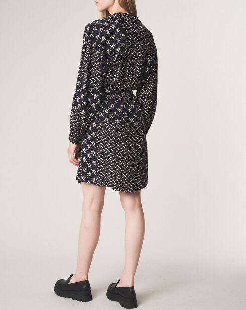 Robe courte Sonia à motifs marine