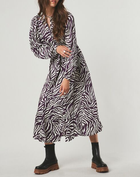 Robe chemise Lena à motifs violette