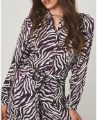 Robe chemise Lena à motifs violette