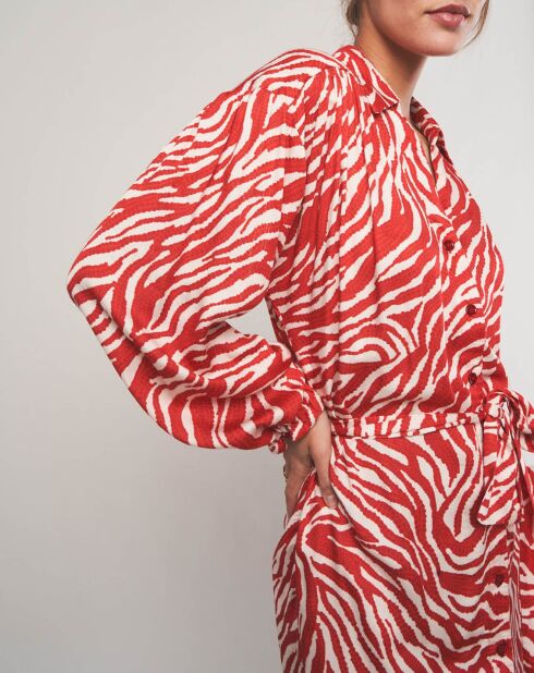 Robe courte Lena à motifs rouge