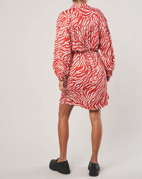 Robe courte Lena à motifs rouge