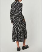 Robe midi Sonia à motifs marine