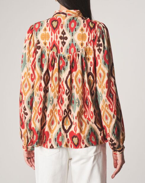 Héloïse lavallière tuniek met ecru patronen