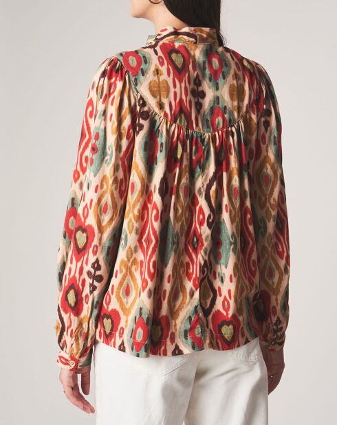 Héloïse lavallière tuniek met ecru patronen