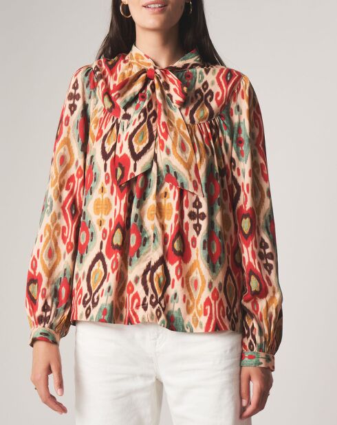 Héloïse lavallière tuniek met ecru patronen