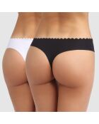 2 Strings Coton Stretch Body Touch Coton noir/blanc