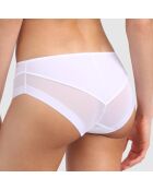 Großzügiger weißer Slip aus Mikrofaser und Tüll